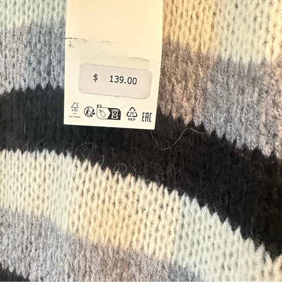 New Zara $139 Steven Meisel Striped Oversized Alpaca Blend Sweater 6693/350 XS M - Picture 10 of 10